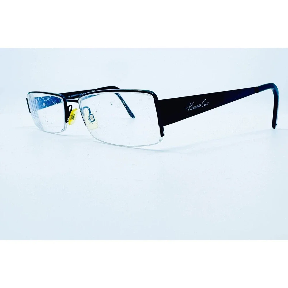 Kenneth Cole Eyeglasses Mens Black KC0186 Rectangular Half Rim 56-18-145